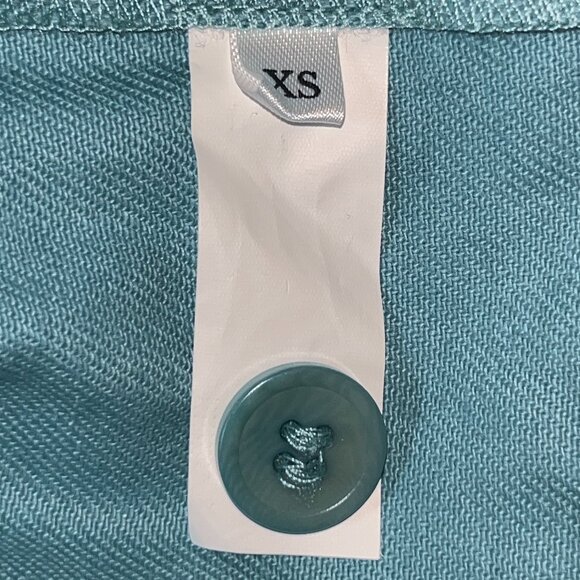 STINE GOYA TURQUOISE DENIM BUTTON FRONT BELTED SHIRT DRESS - EUC - EXTRA SMALL - Picture 12 of 13